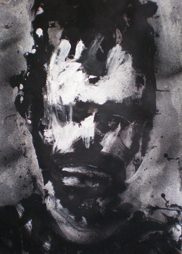 'Head of Jon 2' . 70 x 49.6 cm. Mixed media on paper.